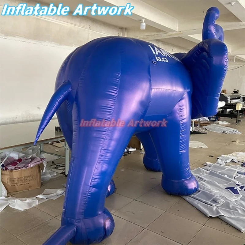 Custom Made 3 Meters Length Air Blown Blue Elephant for Event Party Decoration Toys