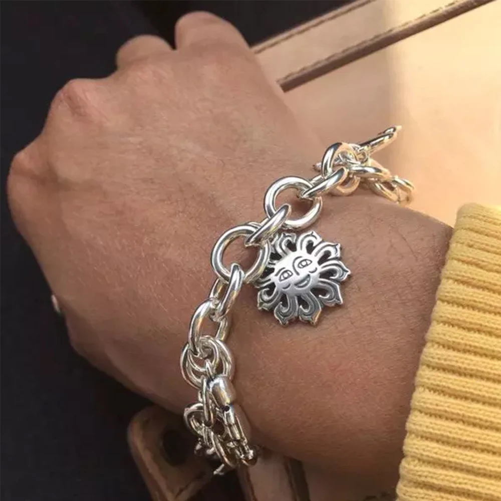 eManco  Handmade Chain Fashion Jewelry  Punk Stainless Steel Chain BraceletWomen Gift Wedding Bracelet Birthday Party Wholesale