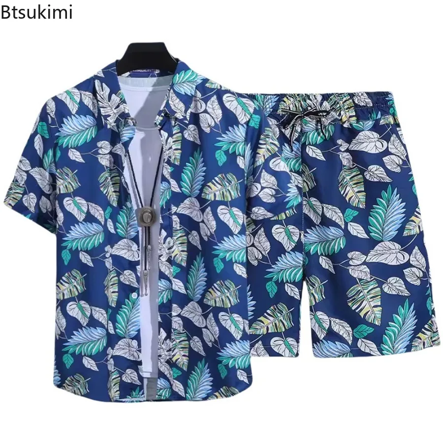 3D Printed Men's Short Sleeved Shirt Set Summer Fashion Casual Thin Street Set Comfortable and Breathable Plus Size Beach Outfit - view 3