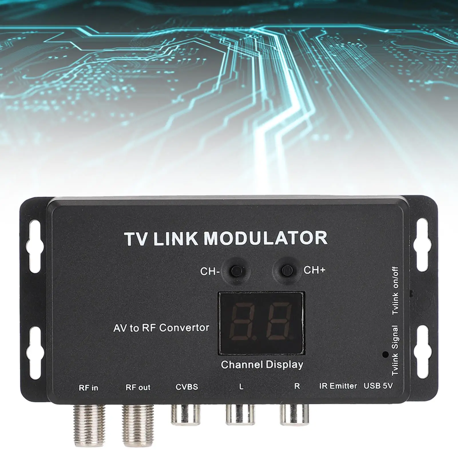 TM70 UHF TV Link Modulator - AV to RF Converter with IR Extender, 21 Channel Display, PAL/NTSC, CATV System