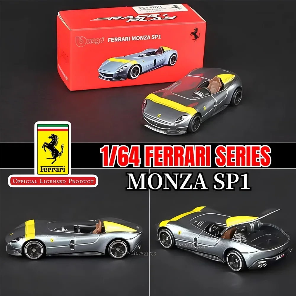 

Bburago 1:64 Ferrari Monza SP1 Replica Car Model, Scale SF90 F40 F50 458 488 Enzo Laferrari Diecast Miniature Art Kid Boy Toy