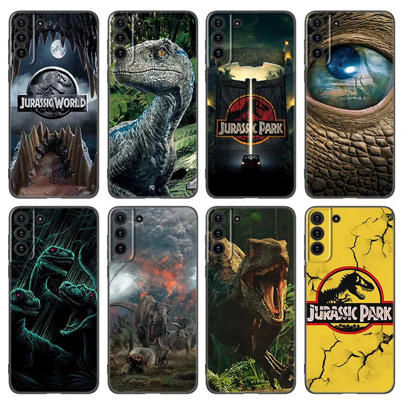 세계 쥬라기 공원 블랙 실리콘 전화 케이스 삼성 갤럭시 S20 S23 FE S21 S22 S24 울트라 S10 라이트 S8 S9 플러스 S7 가장자리