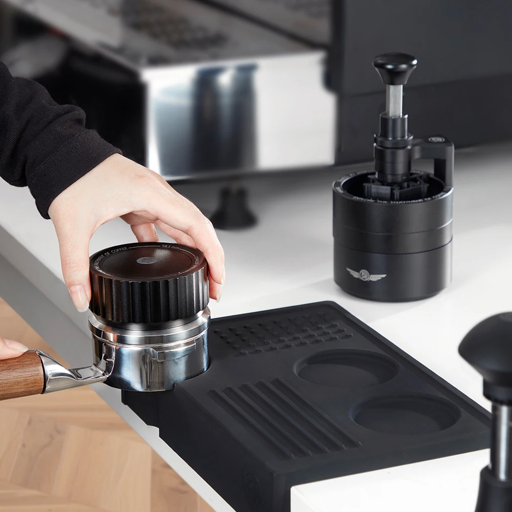 zeroHero Coffee Distributor 58mm Espresso Tool Self-Weight 3-Blade Cyclone Base Stainless Steel No Debris Barista Accessories view 5