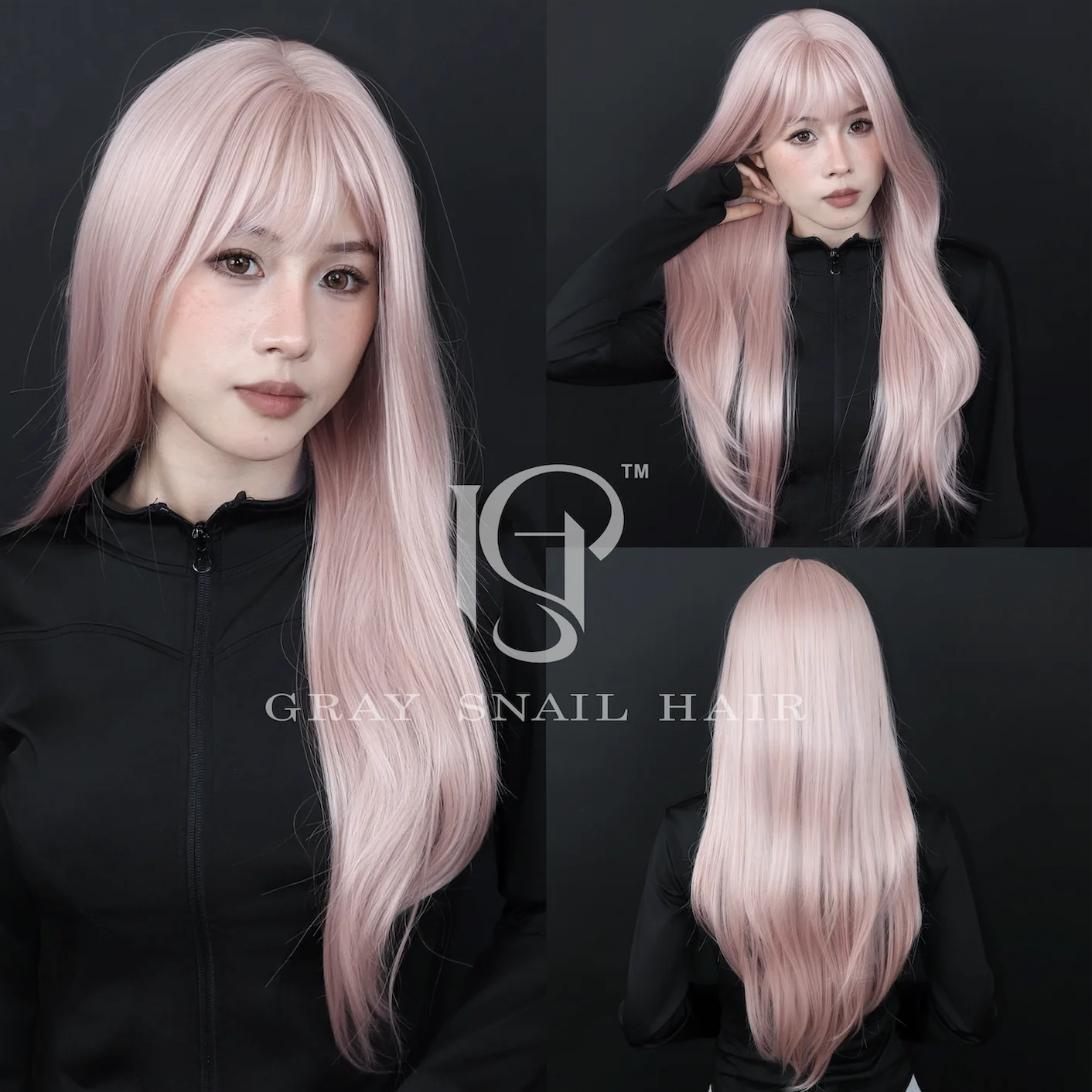 

Straight Pink Wig With Bang Front Wig Long Blonde Synthetic Hair Wigs For Women Pink Blonde Adjustable Pink Wigs Daily Use