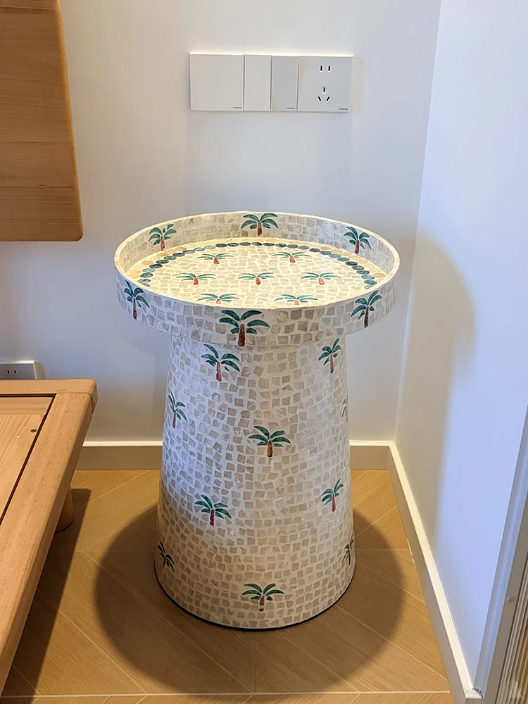 Creative Art Shell Coffee Table Decoration Furniture Luxury Home Living Room TV Cabinet Sofa Side Rotundity Tea Tables