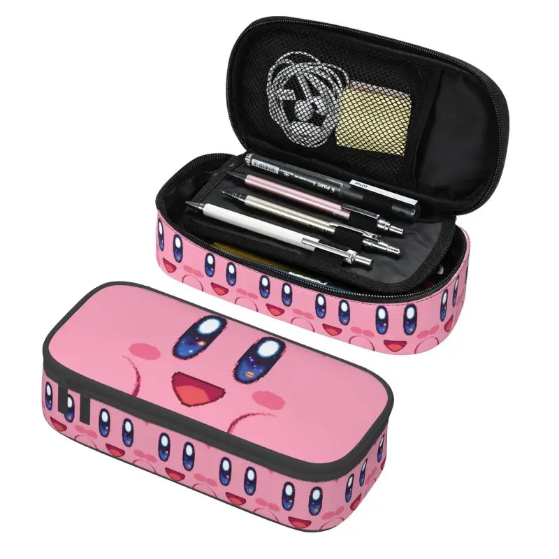 Kirbys Cartoon Game Federmäppchen für Jungen und Mädchen, großes Fassungsvermögen, Stifttasche, Box, Schulzubehör