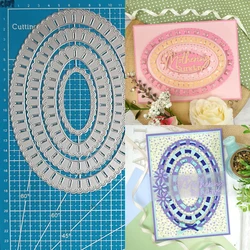 Lucky Goddess Metal Cutting Dies Ovals Ribbon Frames Diy Scrapbooking Photo Album Decorative Embossing Paper Card Crafts