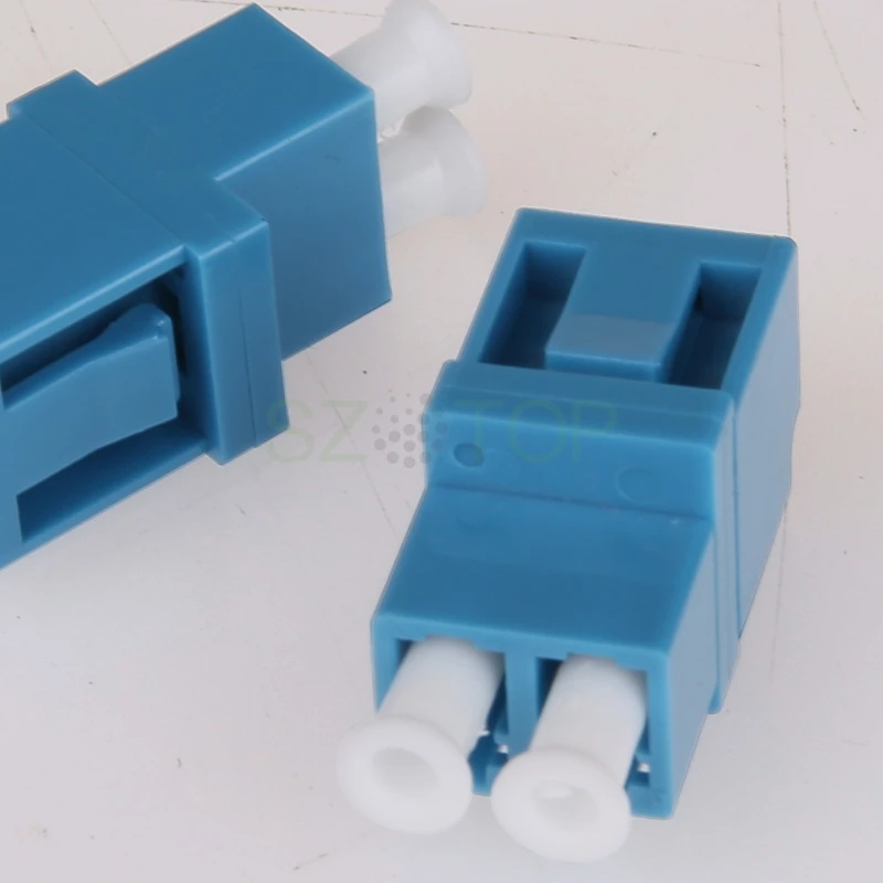 LC UPC duplex NO ear fiber optic coupler High and low type FTTH Fiber Optic Coupler SM adapter Connector LC UPC blue customized