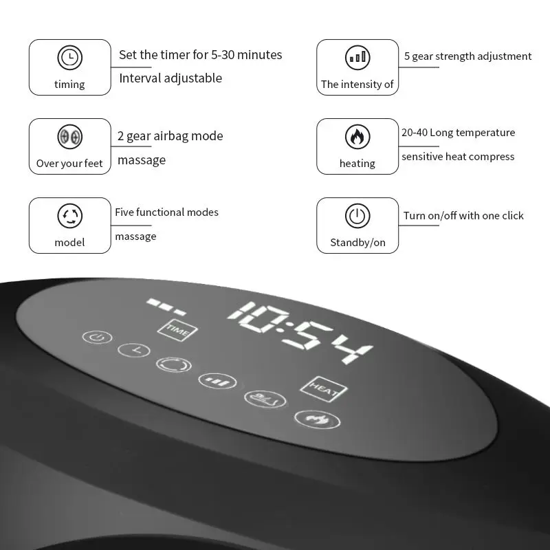 مدلك شياتسو للقدم مع EMS وضغط الهواء - الاهتزاز الكهربائي والعلاج الحراري، تصميم الأسطوانة اليابانية لاسترخاء القدم بالكامل)