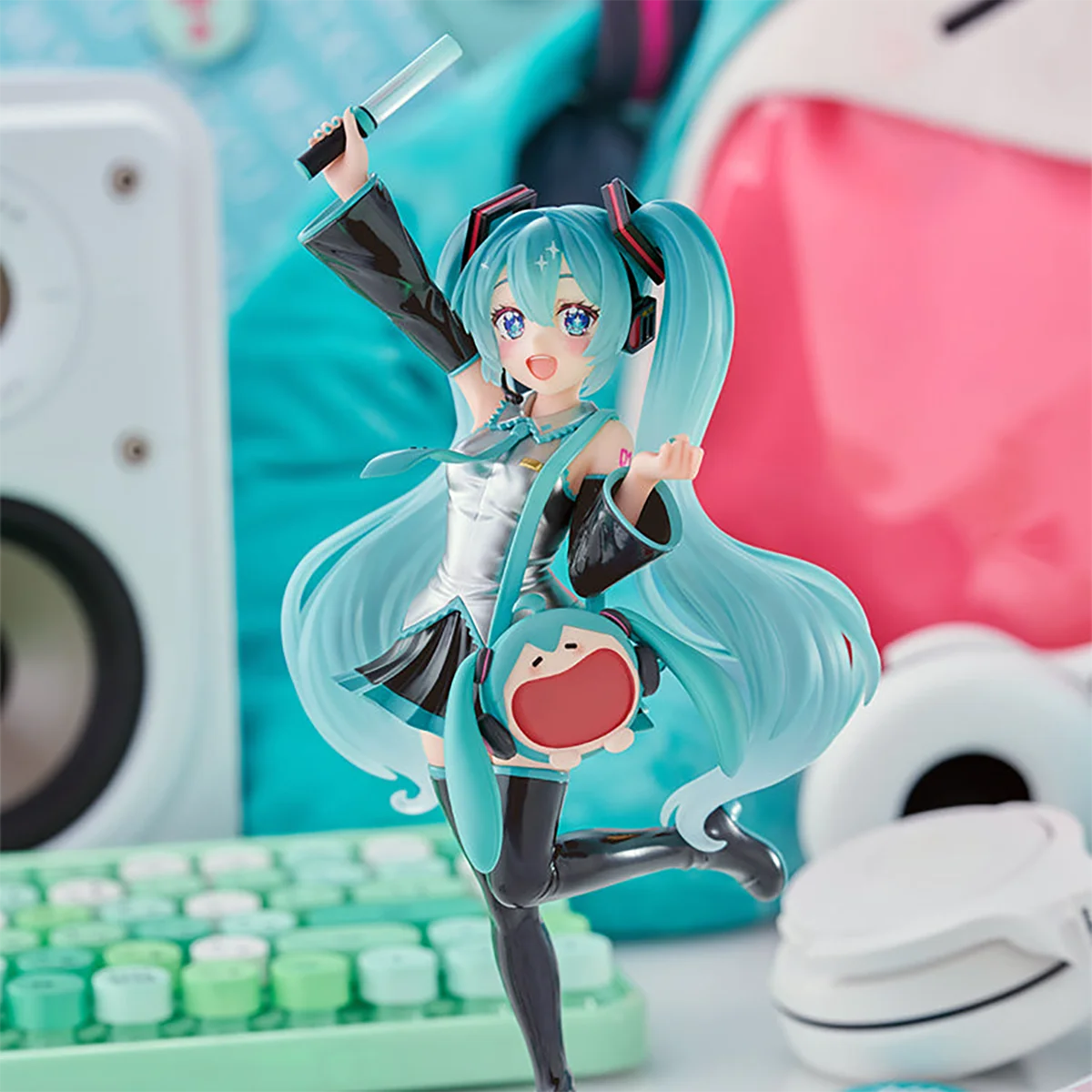 100% Original FuRyu Tenitol Piapro ตัวละคร Hatsune Miku Very Happy Ita กระเป๋า Ver. มินิโรงรถชุดคอลเลกชันโมเดลของเล่น