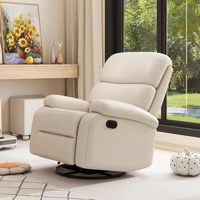 Electric Recliner Chair Smart Sofa, 360° Swivel Power Recliner with Voice Control, USB Charging, Cat Scratch Leather
