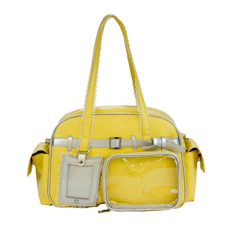 Ita-Tasche mit transparentem Sichtfenster, Otaku-Gürtelschnallen-Design, Umhängetasche, Niedliche Damen-Handtasche mit mehreren Fächern – Detail 10
