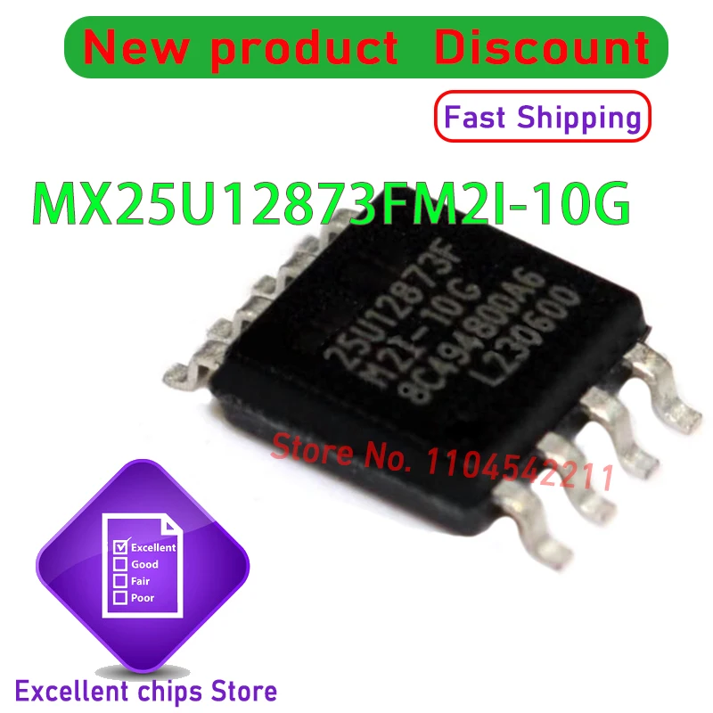 Original and Genuine MX25U12873FM2I-10G Flash Memory Chip MX25U12873FM2I MX25U12873F MX25U12873 25U12873F 25U12873 SOP-8 1-5pcs