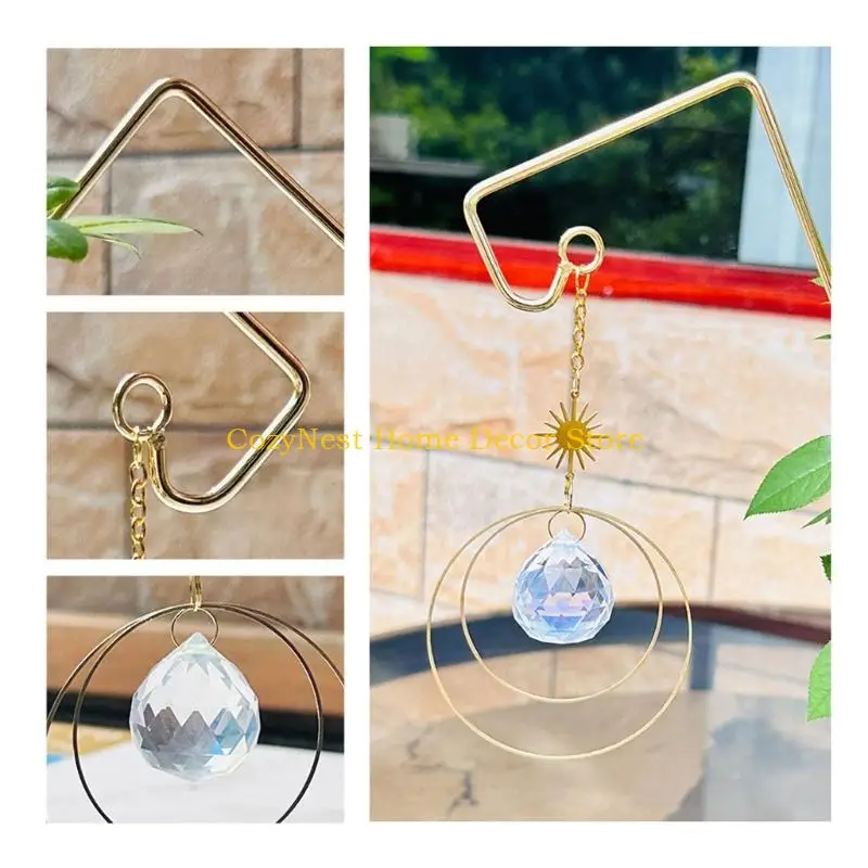 92MF Outdoor Elegant Wind Chime Stand Crafted From Crystal Metal Fit for Balcony Garden Enhancement Porch Window Decoration