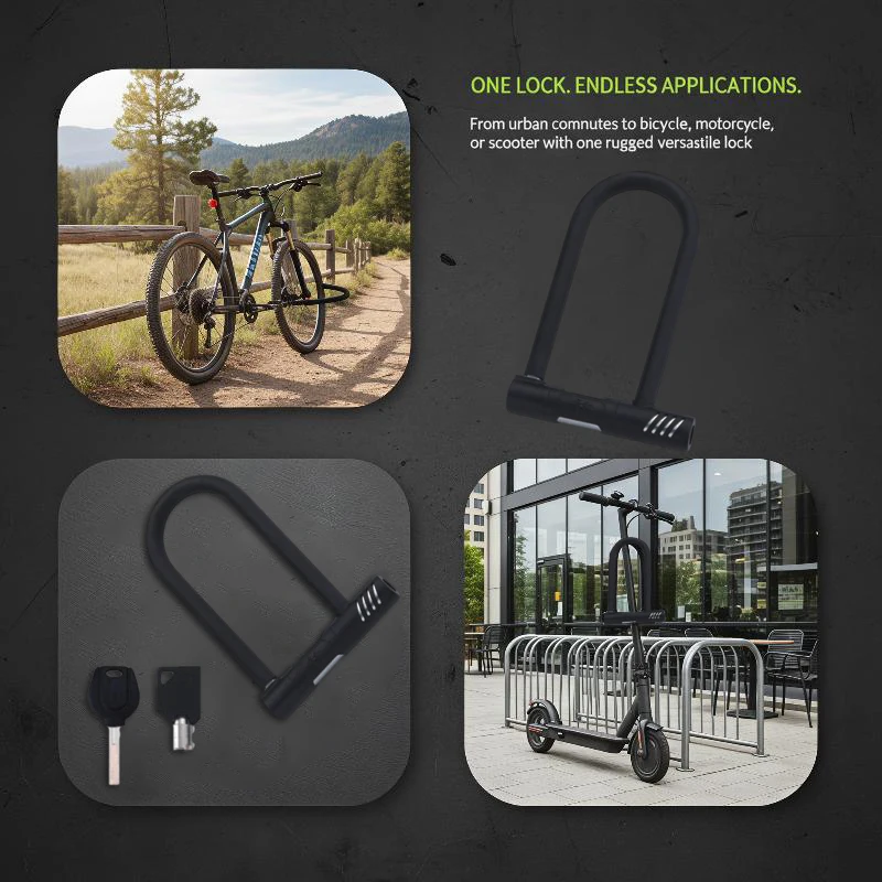 1Pcs Heavy Duty Anti-theft U Lock Silicone Thickened Scratch Resistant Bicycle Lock for Motorcycle Scooter Parking