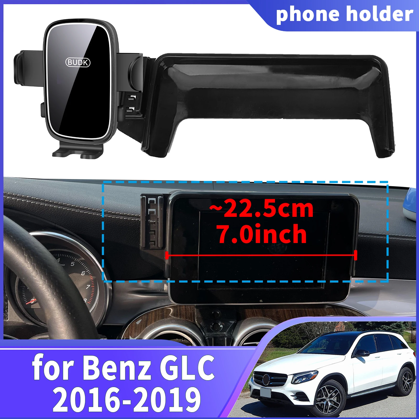 

fit for Mercedes-Benz GLC 2016 2017 2018 2019 (7.0in) X253 C253 ​​Navigation Phone Holder Mount Customized Car accessoires