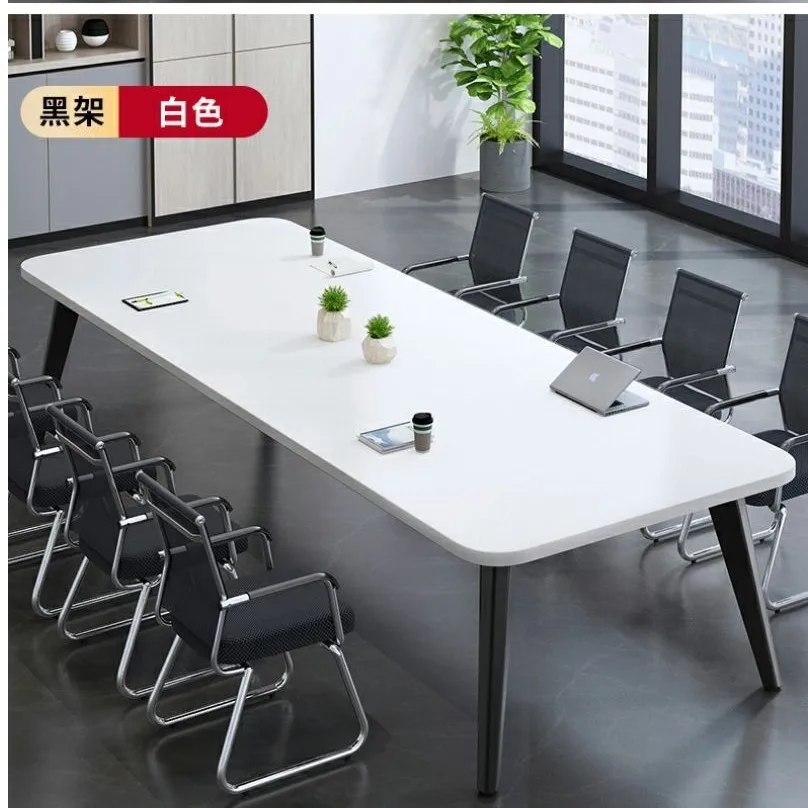 طاولة مؤتمرات طاولة طويلة بسيطة وحديثة لغرفة الاجتماعات الصغيرة طاولة تدريب منضدة بسيطة مكتب طويل ومجموعة كرسي
