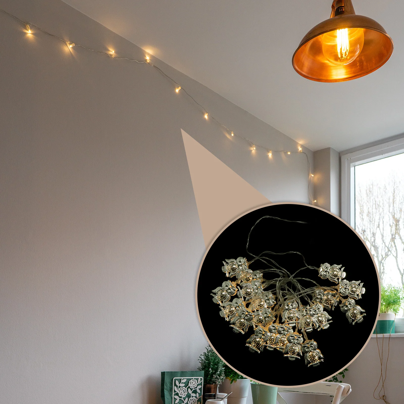 Design Led Operated Lamp String Lights 3M Operated Warm White For Halloween Party Home Garden Decor Lamp