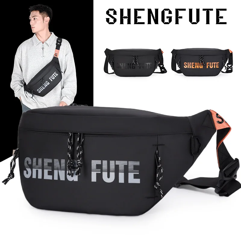 

Oxford wear-resistant commuting men's chest bag collision color letter light sport riding mountaineering shoulder pack
