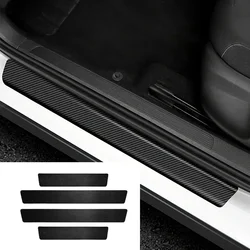 5pcs/4pcs set Carbon Fibre Threshold Protection Strip Universal Anti-scratch and Anti-collision Door Decorative Strip Sticker