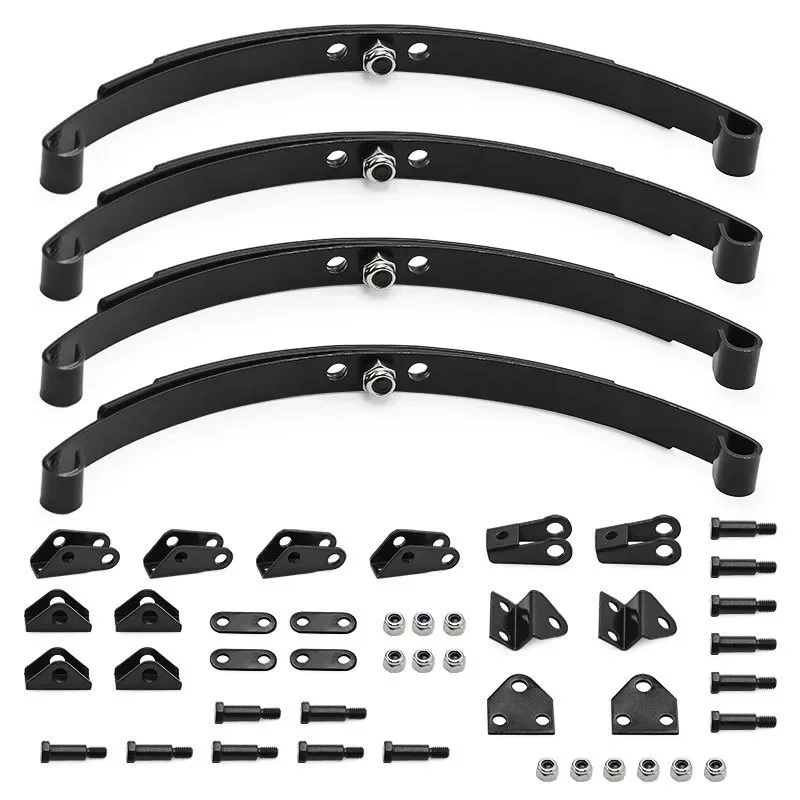 Tamiya 1/14 Truck Trailer Suspension Upgrade Kit – Front & Rear Shackle Brackets & Leaf Spring Bars, Easy to Install & Durable