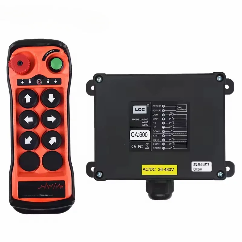 QA600 6 keys single speed Industrial Wireless Radio Crane Remote Control switches Hoist track Crane Lift Controller