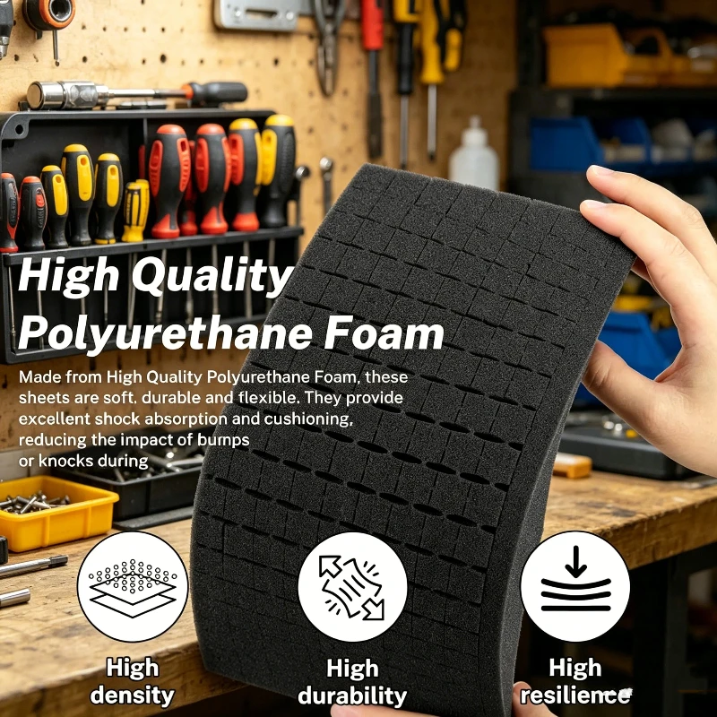 2pcs Pre-Cut Foam Insert Pick Apart Foam For Hard Case Precorted Toolbox Foam High Density Pick And Pluck Shadow Sponge