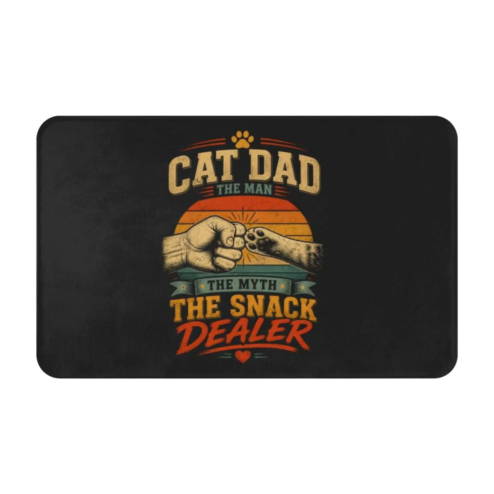 Cat Dad Snack Dealer Retro Sunset Tshirt Design Anti-Slip Mat Living Room  Absorbent Doormat Home Decoration