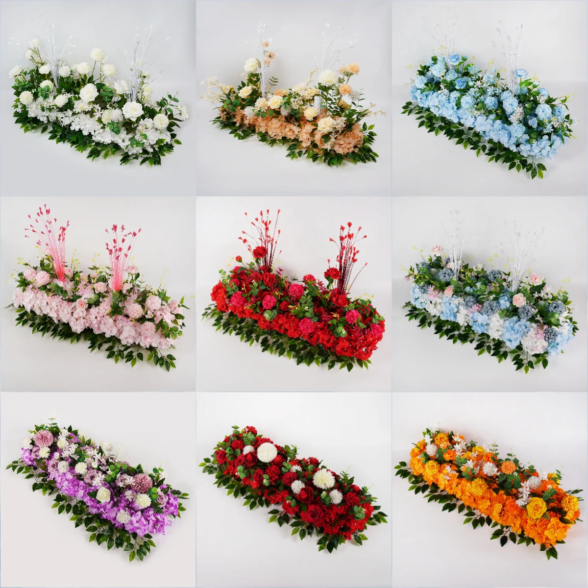 

Artificial Wedding Flower Decor Flower Ball Row Iron Arch Backdrop Centerpiece Rose Row Party Wedding Flower Arrangement Props