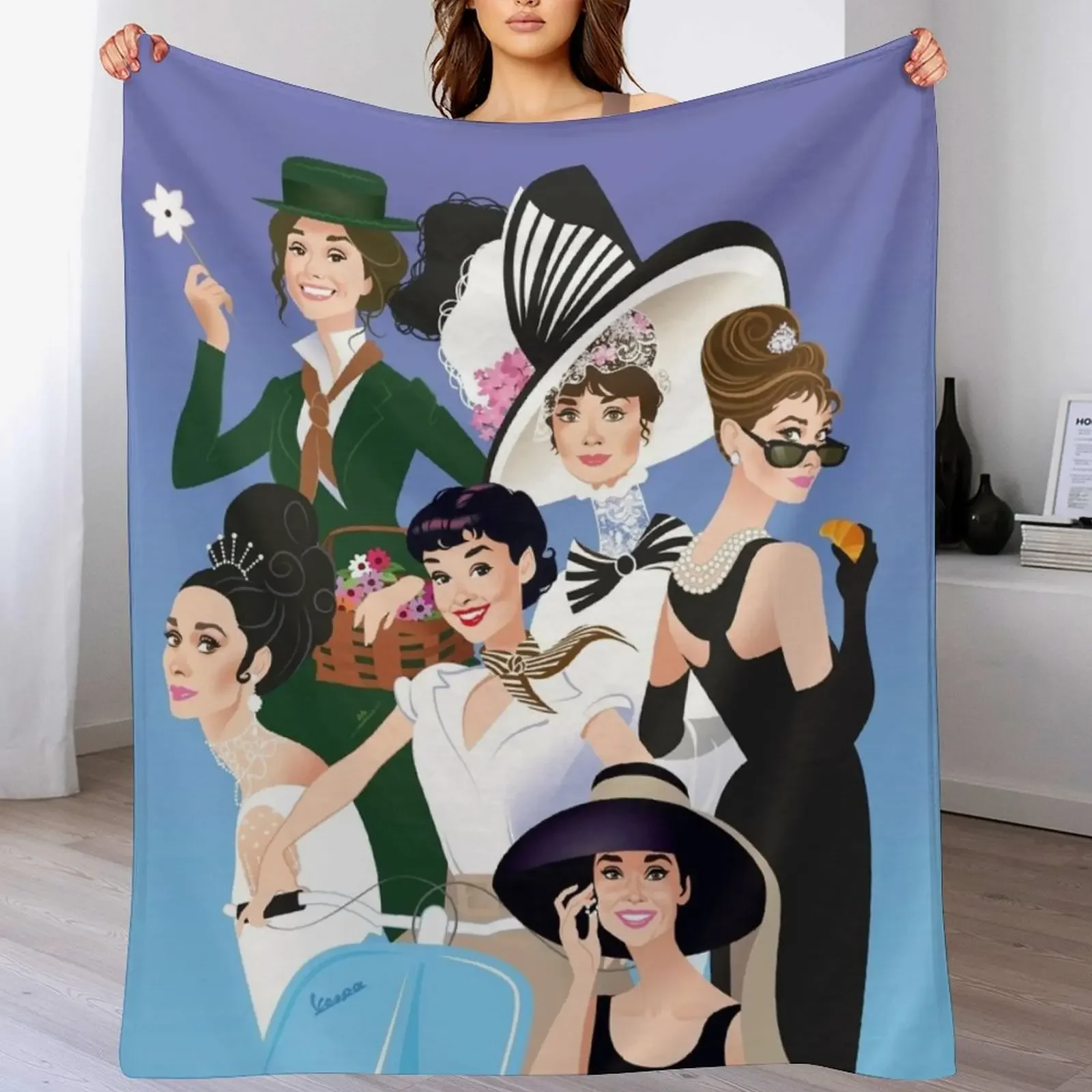 

Style Icon Throw Blanket Hair Flannel anime Thermals For Travel Blankets