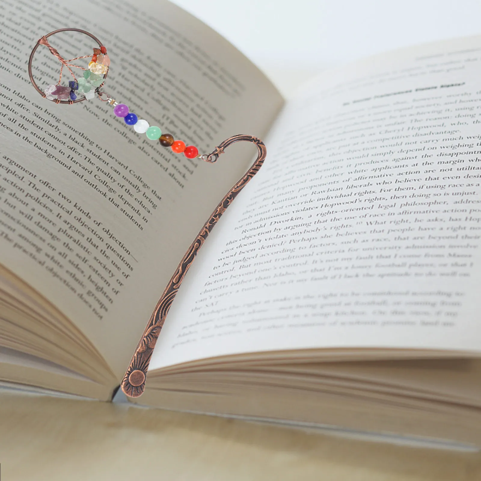 

Crystal Life Tree Seven Chakra Bookmark Brass Clear Texture Students Writers Readers Graduation Gift