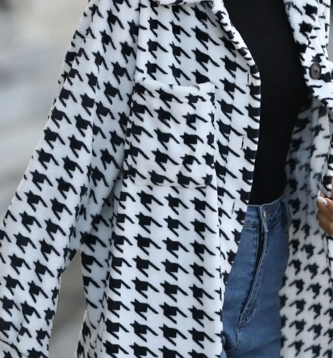 새로운 가을 캐주얼 여성용 긴 소매 루즈핏 벨벳 재킷 패셔너블