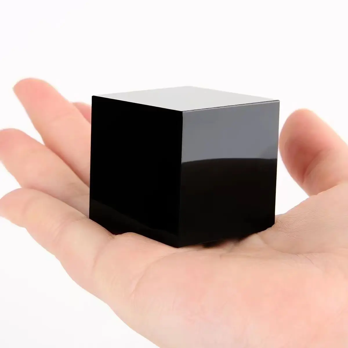 Natural Obsidian Square, Quartz Crystal, Polished Cube, Mineral Reiki Healing Stone, Demagnetization, Hexahedron, Decor