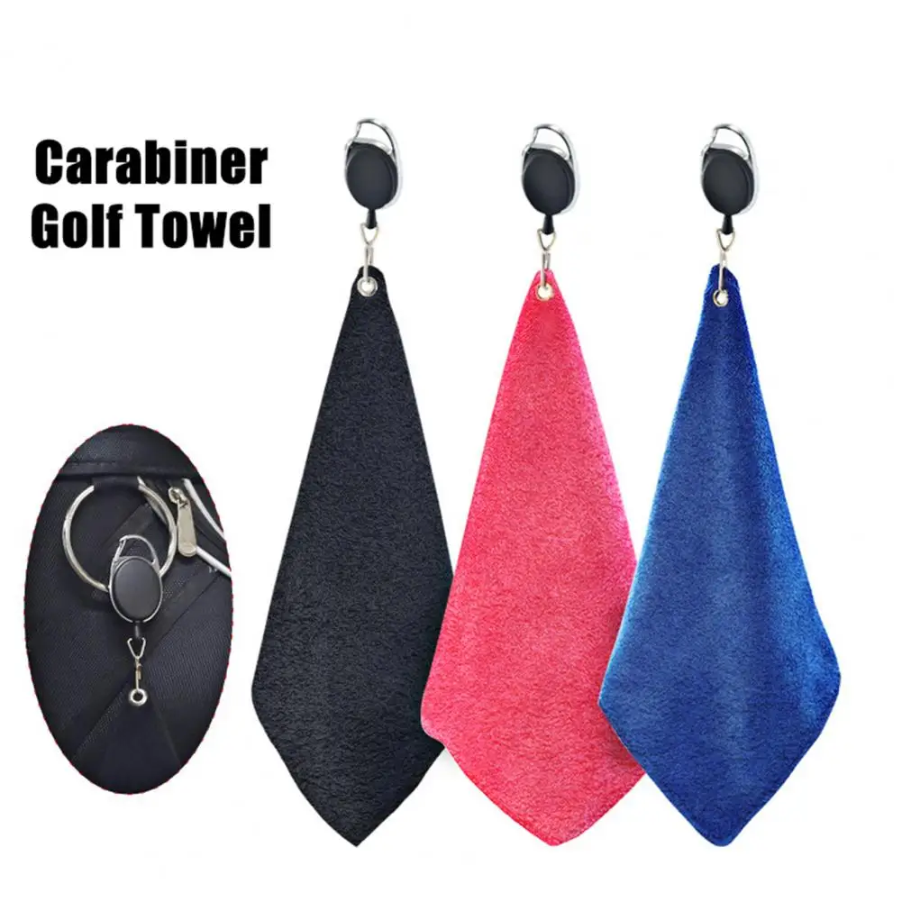 Golf Towel For Golf Carts Or Clubs Hanging Cotton Towel With Carabiner Golf Club Ball Cleaning Towel Golfing Gear 등산 갈고리 골프 타월