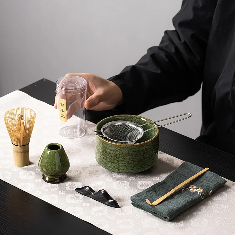 7pcs Safe Bamboo Whisk Scoop Teaspoon Tea Sets 4pcs Japanese Matcha Tea Set Indoor Beverage Shop Tea-making Tools Ceremony