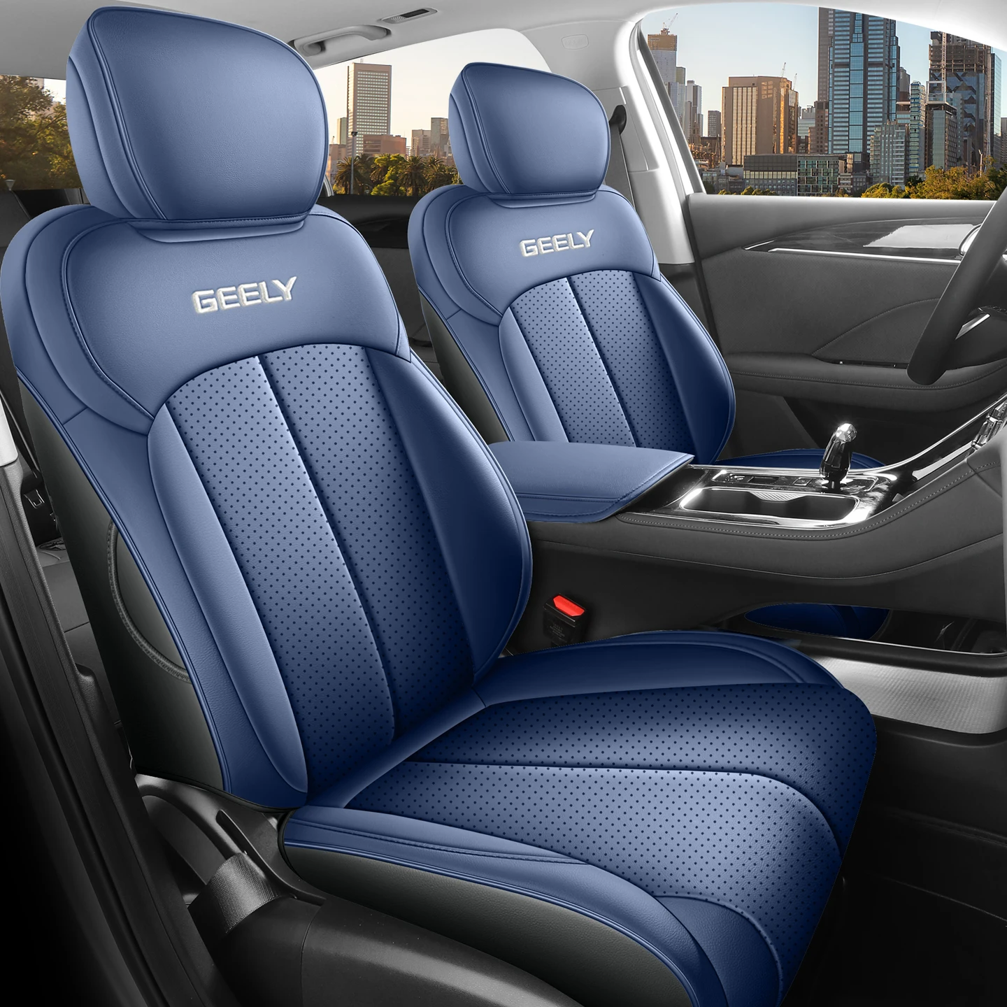 Anti-wear Full Wrapped Leather Car Seat Covers 5 Seater Fit 2026 New Geely Emgrand Soft Touch Seat Protector