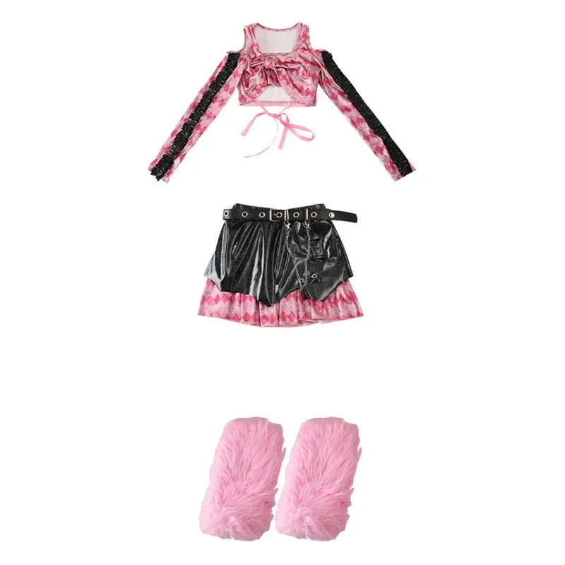 

K-pop Jazz Street Dance Costume Girls Kids Stage Performance Modeling Runway Clothes Tide Shiny Cool Clothes for Children