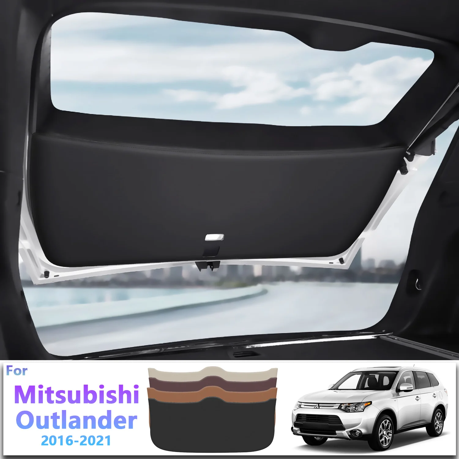 For Mitsubishi Outlander 2016-2020 2021 Car Liftgate Protection Mat Rear Trunk Protection Cover Anti-kick Leather Decoration Pad