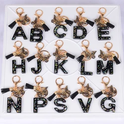 Butterfly Keyrings & Keychains Alphabets Cute Cool Star Sequins Resin Key Chain Ring Men and women Purse Bag Backpack Charm