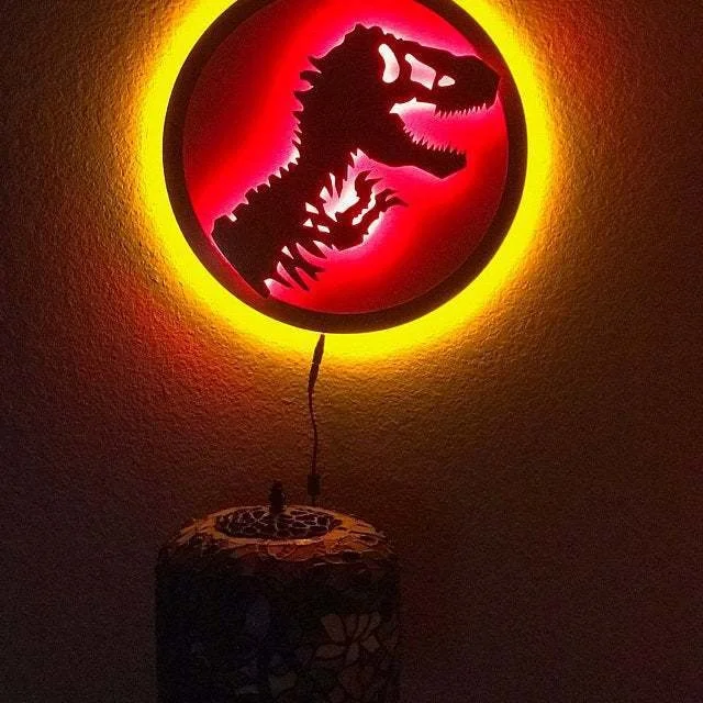 Jurassiced Dinosaur Wall Light LED Remote Control Luminous Lamp For Esports Room Bedroom Bar Decor Night Light Boy Birthday Gift