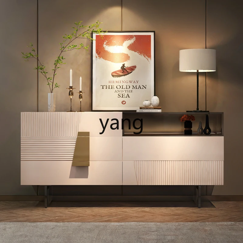 

LH Villa Living Room Entrance Cabinet with Light Large Flat Floor Master Bedroom Glass Storage Cabinet
