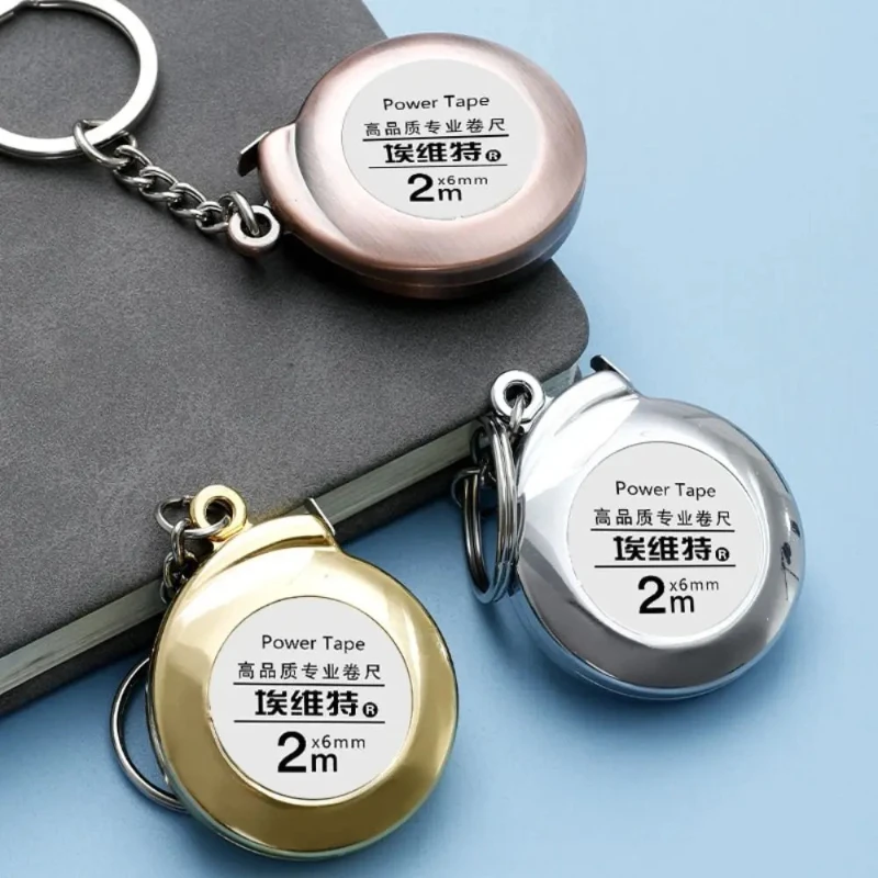 Gift Roulette Retractable Ruler Delicate Mini Keychain Tape Multipurpose Keychain Steel Tape Measure Measuring Instruments