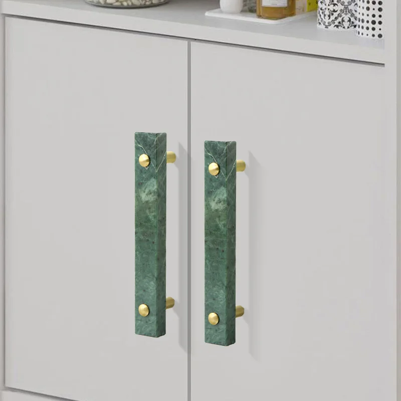 Marble Cabinet handles square Stone Drawer Bar Wardrobe Dresser Handle Pull bedside Cabinet Bar Furniture Door Hardware