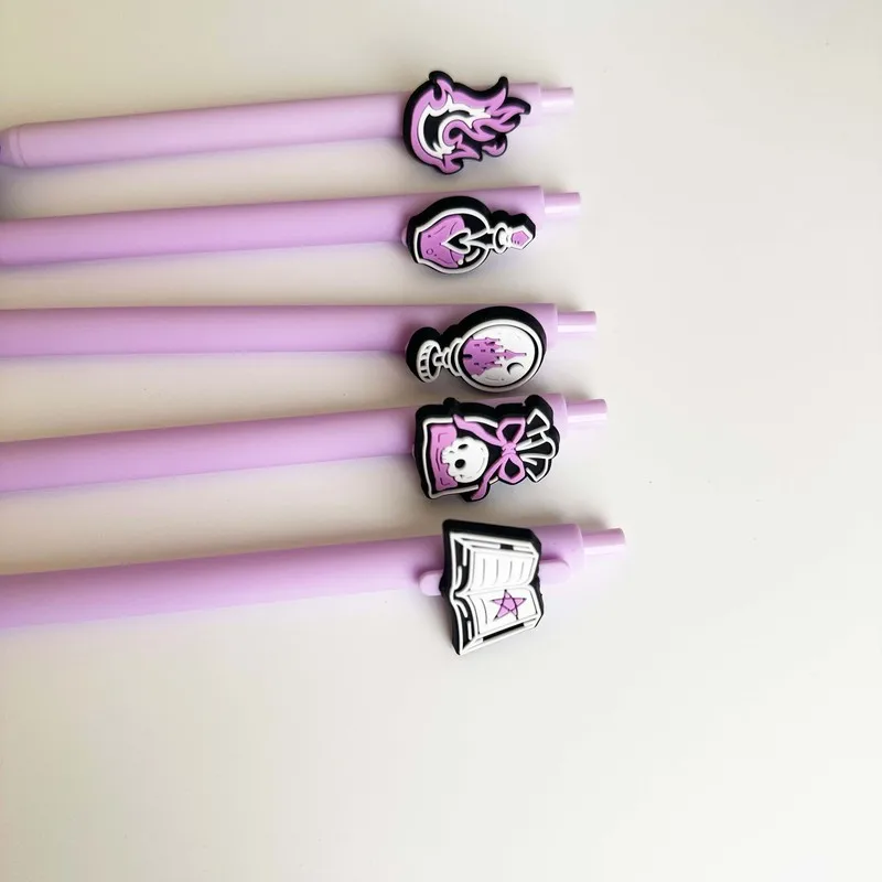 20/30pcs Creative, simple, cute, purple Halloween ghost-themed retractable ballpoint pen Random Color Campus Design Back-to-Scho