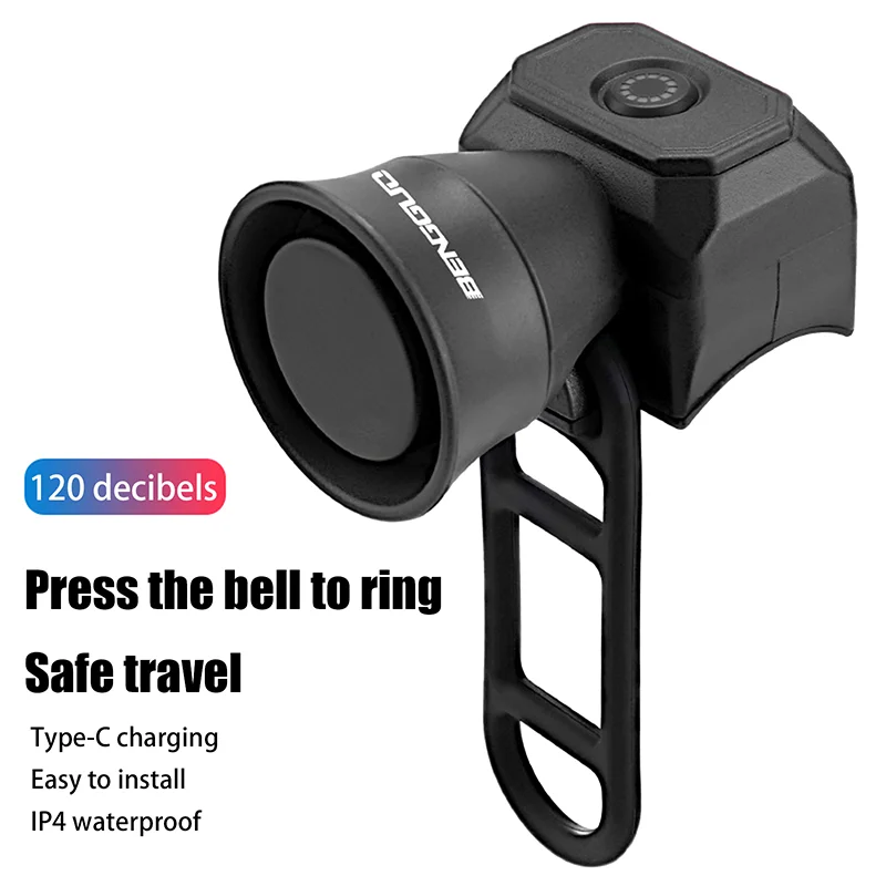 120dB MTB Mountain Bike Warning Safety Ring Waterproof Bell Bicycle Electric Bell Bike USB Charging Horn Cycling Accessories - Image 3