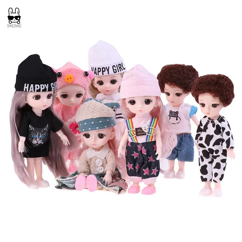 16/17cm Doll With Clothes Dress 13 Joints Daily Casual Accessories Toys For Girls Gifts