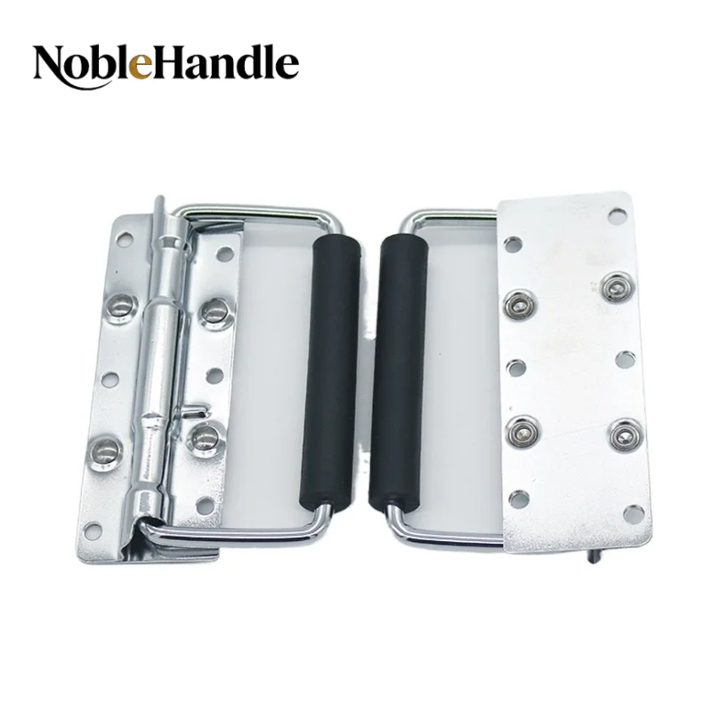 LS122 Folding Spring Handle Long Iron Pull Ring Handle Industrial Equipment Case Lifting Handle Wooden Box Replacement Hardware