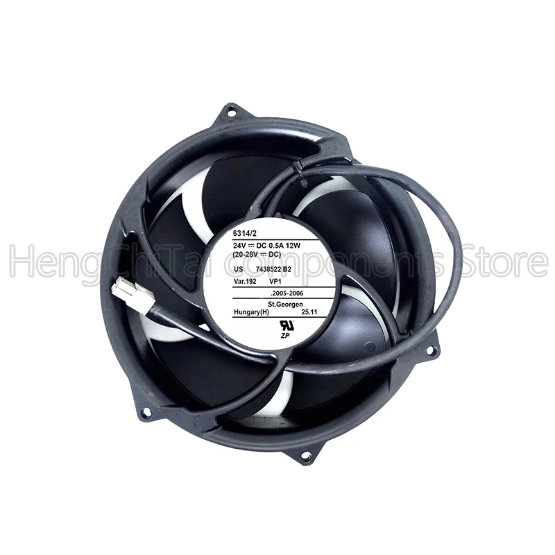 Original 100% Working 6314/2 24V 0.50A 12W 6314/2H 24V 1.25A 30W 6314/2NP cooling fan