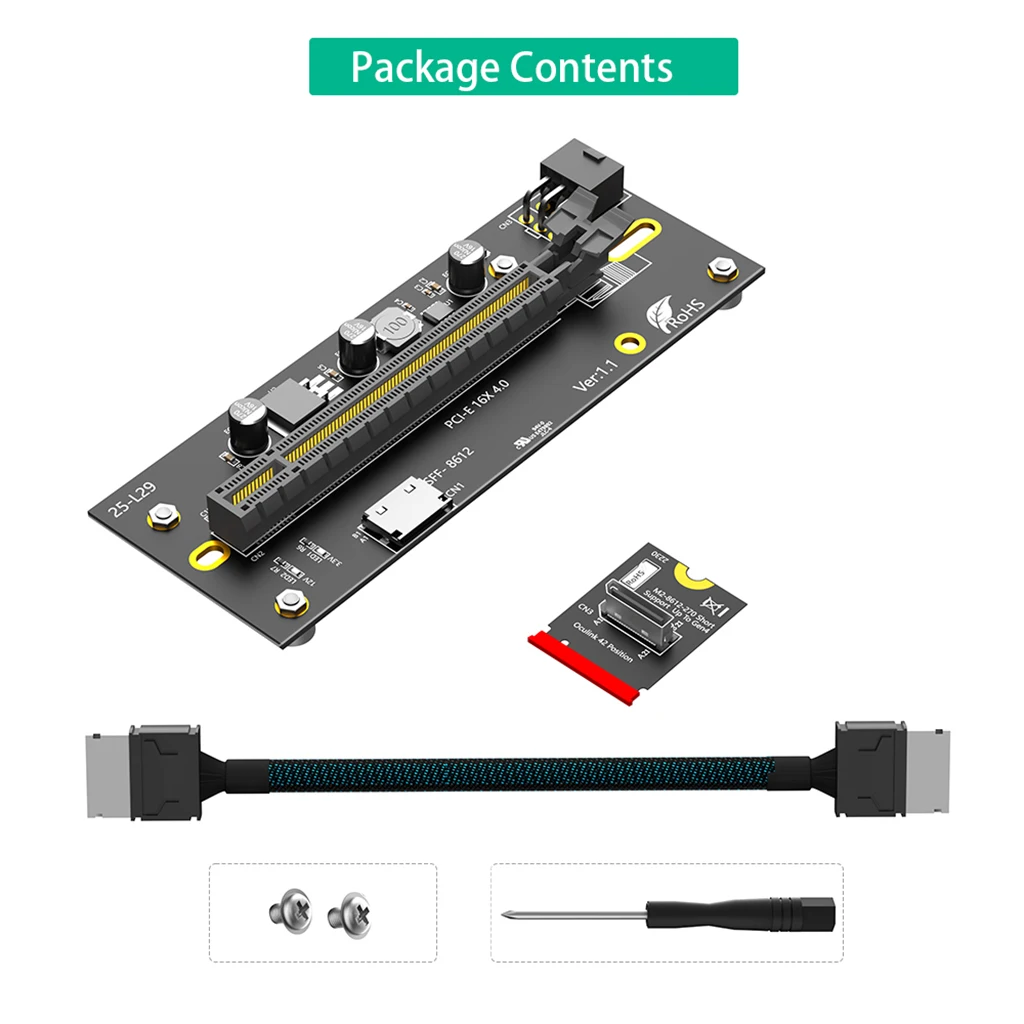 M.2 NVMe zu OCuLink PCIe 4.0 Adapter-Kit, für externe Grafikkarten EGPU & Mini-PC, inklusive Stromkabeln 24+6PIN – Detail 8