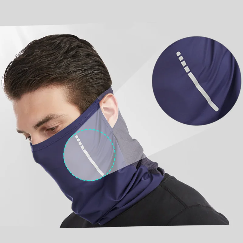 Windproof Ear-Hanging Mask Summer Motorcycle Riding Mask Knitted Fabric Sun Protection Face Towel Sports Anti-UV Scarf